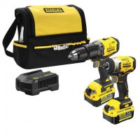 Stanley SFMCK461M2S FatMax 18V Combi Drill & Impact Driver Twin Kit With 2x4.0Ah & Soft Bag