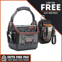 Veto Pro Pac TECH OT-MC Open Top Tote Tool Carry Bag with Promotional SC45 Tool Pouch