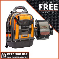 Veto Pro Pac TECH PAC Hi-Viz Orange Backpack with Promotional SPMC Tool Bag