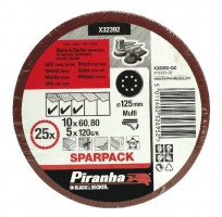 Black & Decker X32392 Pack of 25 Sanding Disc 125mm BD190 KA190 KA220 KA230 KA250