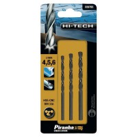 Black & Decker Piranha X50755 Pack of 3 Hi-Tech HSS-CNC Drill Bit Set for Steel - 4mm 5mm 6mm