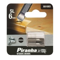Black & Decker Piranha X61003 Pack of 2 6mm x 25mm Flat Head SL Screwdriver Bits