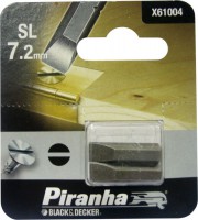 Black & Decker Piranha X61004 Pack of 2 25mm Flat Head SL 7.2mm Hex Shank Screwdriver Bits