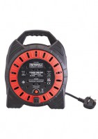 XMS Faithfull Semi-Enclosed Cable Reel 240V 13A 4-Socket 10m