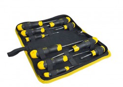 XMS STANLEY 10 Piece CUSHION GRIP Screwdriver Set in Wallet