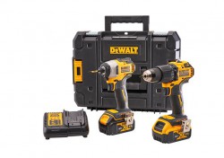 XMS DEWALT Combi Drill & Impact Driver Twin Pack, 1 x 4.0Ah & 1 x 5.0Ah Li-Ion 18V