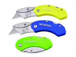 Faithfull Hi-Vis Folding Utility Knife