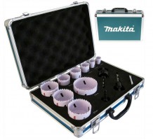 Makita D-47282 12PC Electricians Holesaw Set 19mm - 68mm 2 Arbors + Metal Case