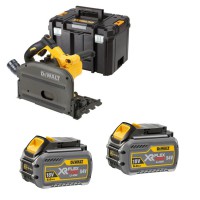 DeWalt DCS520NT 54 Volt FlexVolt Li-Ion 165mm Cordless Plunge Saw Body Only in TSTAK with 2 x DCB546 6.0Ah FlexVolt Batt