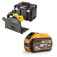 DeWalt DCS520NT 54 Volt FlexVolt Li-Ion 165mm Cordless Plunge Saw Body Only in TSTAK with DCB547 54V 9.0Ah FlexVolt Batt