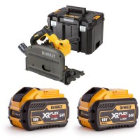 DeWalt DCS520NT 54 Volt FlexVolt Li-Ion 165mm Cordless Plunge Saw Body Only in TSTAK with 2 x DCB547 54V 9.0Ah FlexVolt 