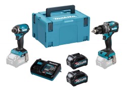 Makita DK0176G205 40V Max XGT Twin Pack 2 x 2.5Ah Batteries Combi Drill Impact Driver Kit