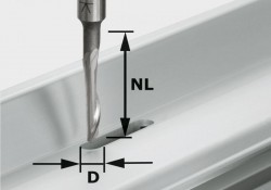 Festool 491036 Aluminum Router Cutter Bit HS Shank 8mm HS S8 D5/NL23