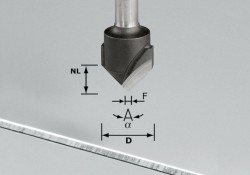 Festool 491444 V-groove cutter HW shank 8 mm HW S8 D18-90 (Alu)