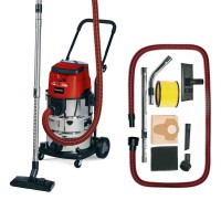 Einhell TE-VC 36/30 Li S-Solo PXC 36V 30 Litre Stainless Steel Wet and Dry Vac, Body Only
