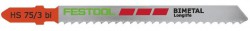 Festool 486554 HS 75/3 BI/5 Pack of 5 75mm Bi-Metal Jigsaw Blades