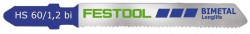 Festool 486556 Pack of 5 60mm Bi-Metal Metal Cutting Jigsaw Blades