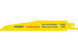 Metabo 631925000 BiM 150mm Sabre Saw Blades for Wood, Metal & Plastic - Pack of 5