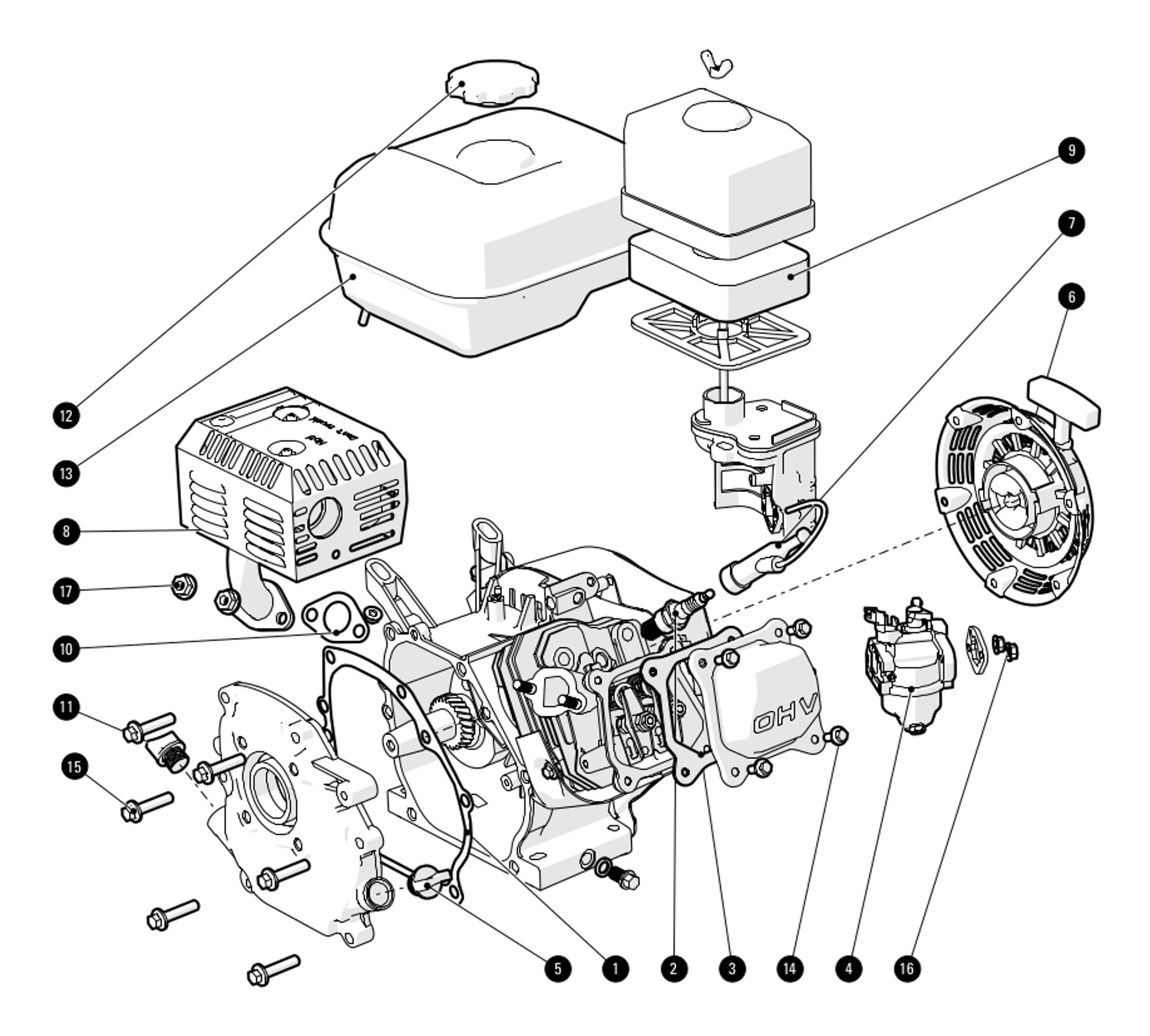 Spares For Evolution Evo200 6 5hp 4