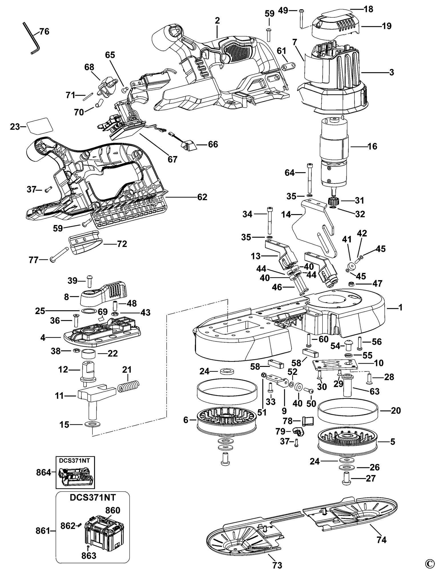 DeWalt Genuine Spare Parts DCS371 Bandsaw Type 1 eBay