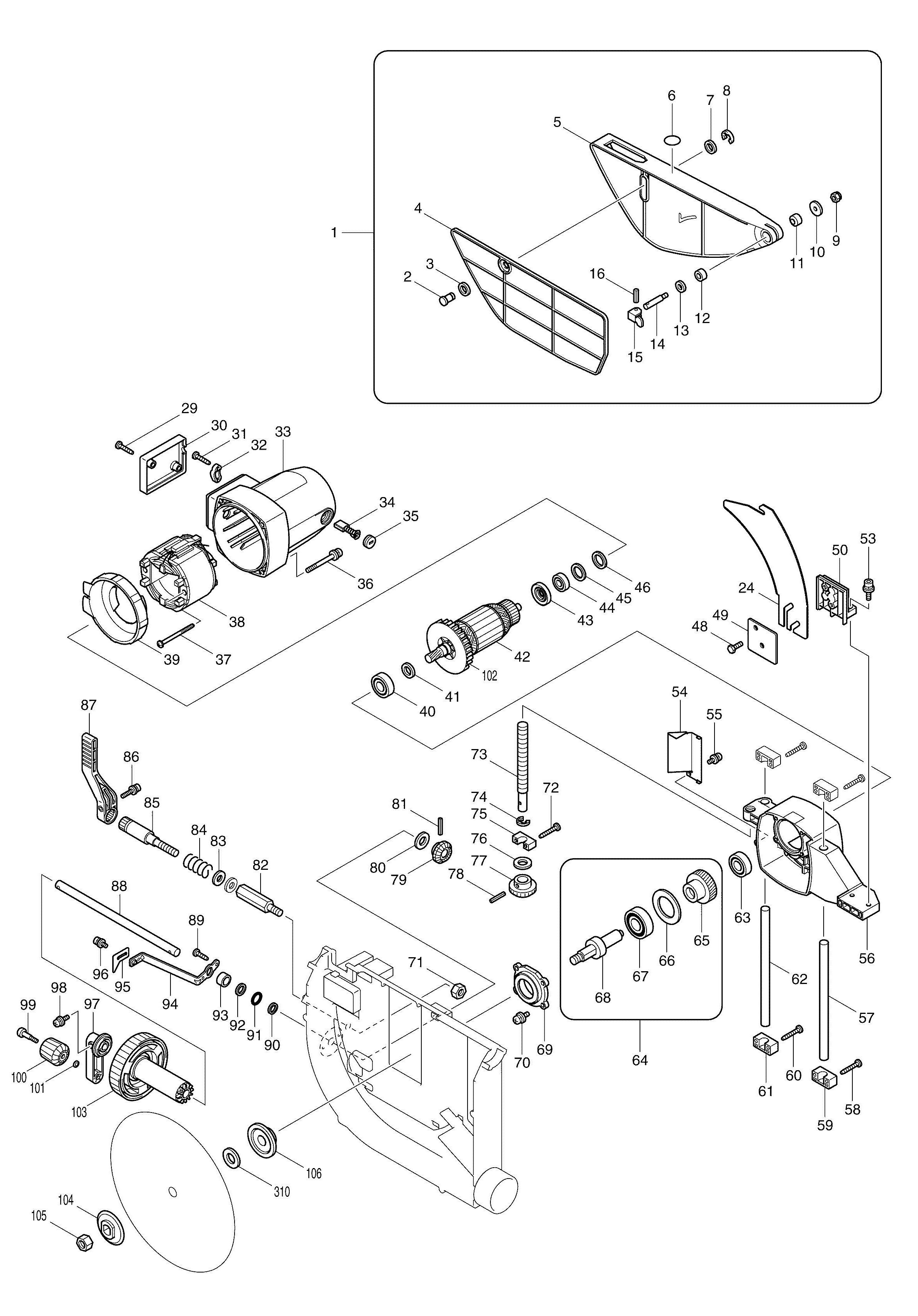 Spares for Makita 2704 Corded Tablesaw 110v & 240v Spare Parts SPARE