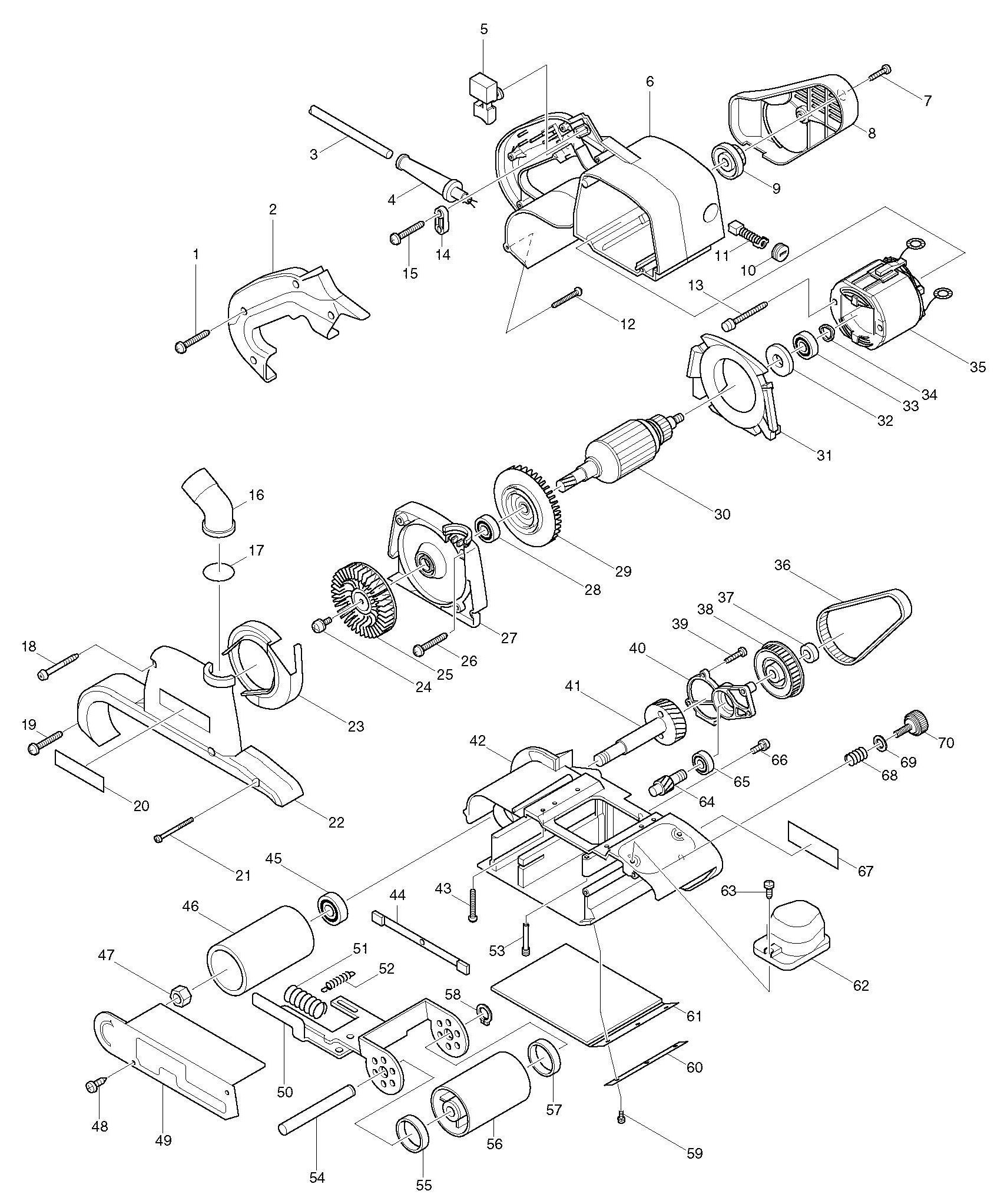 Spares for Makita 9403 Belt Sander 100x610mm SPARE_9403 ... sterling belt diagrams 