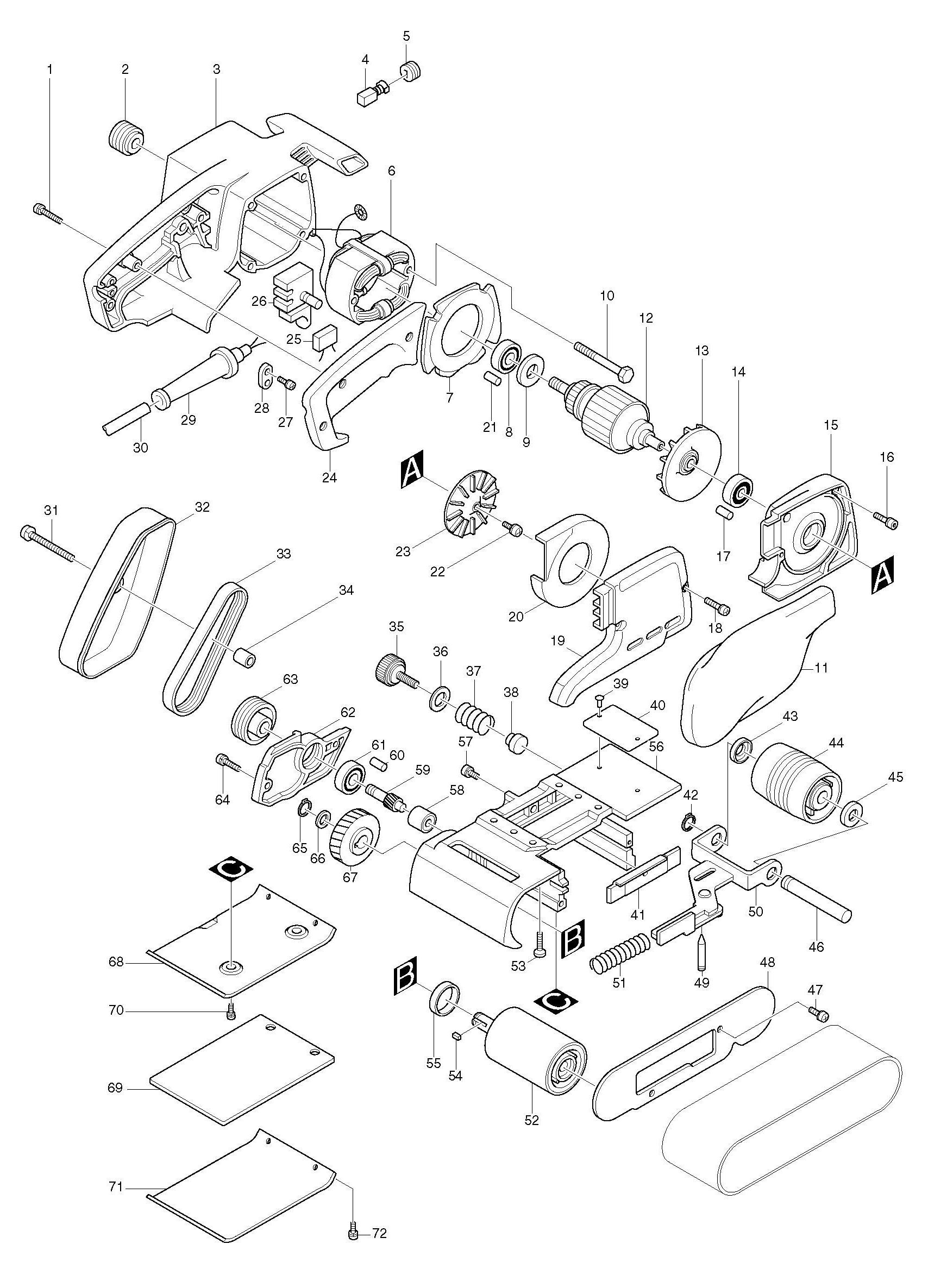 Belt Sander Parts Diagram Wiring Diagram